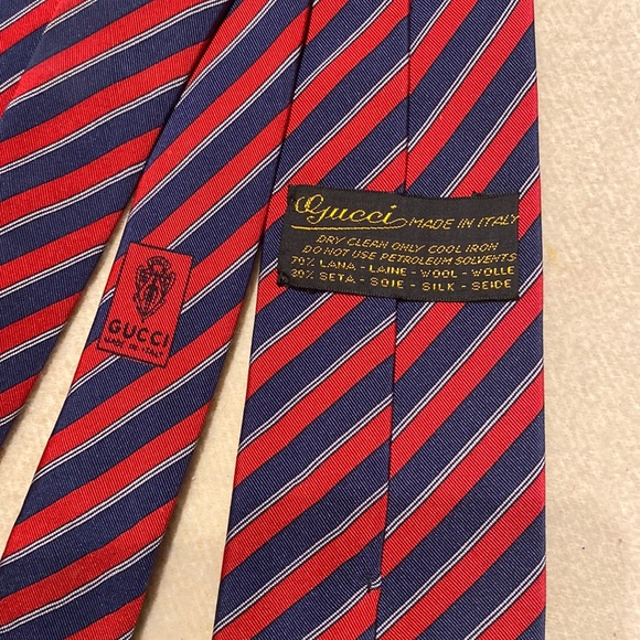 Vintage Gucci  slim silk and wool stripe tie - Picture 7 of 13